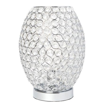 ELEGANT GARDEN DESIGN Elegant Designs LT1064-CHR Elipse Crystal Decorative Curved Accent Uplight Table Lamp; Chrome LT1064-CHR